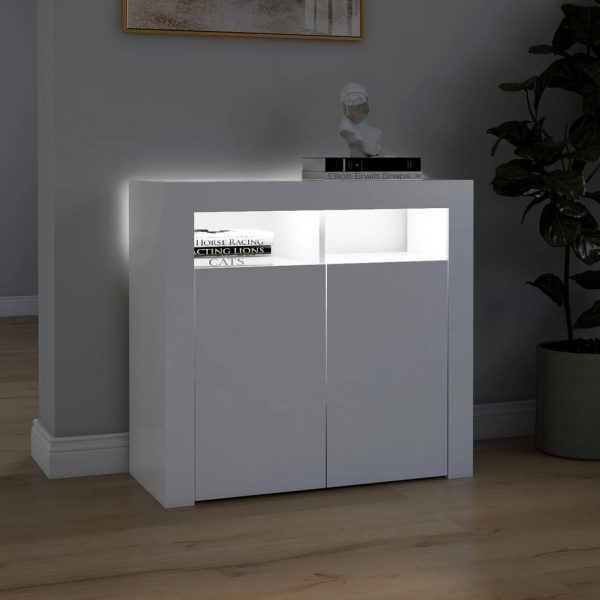 Sideboard with LED Lights Concrete Grey 80x35x75 cm - Image 23