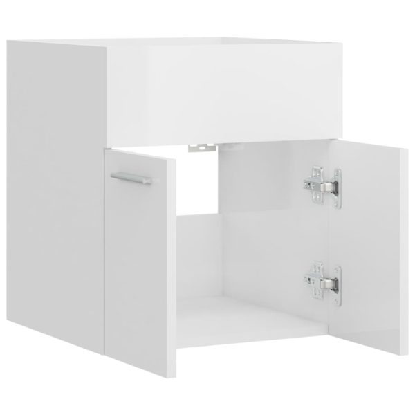 Sink Cabinet High Gloss White 41x38.5x46 cm Engineered Wood - Image 5