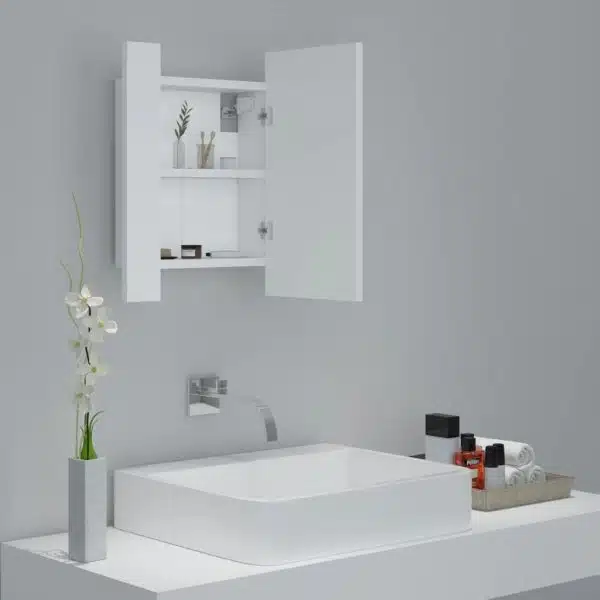 LED Bathroom Mirror Cabinet Artisan Oak 40x12x45 cm Engineered Wood - Image 24