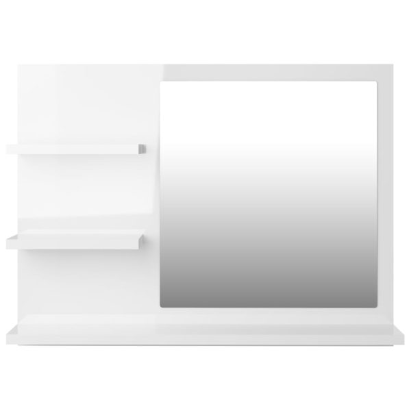 Bathroom Mirror High Gloss White 60x10.5x45 cm Engineered Wood - Image 4