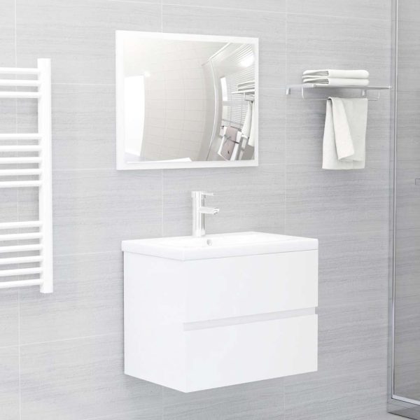 2 Piece Bathroom Furniture Set Black Engineered Wood - Image 7