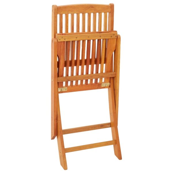 Folding Garden Chairs 4 pcs Solid Eucalyptus Wood - Image 6
