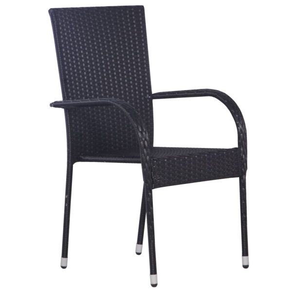 5 Piece Garden Dining Set Black - Image 3