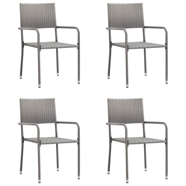 5 Piece Garden Dining Set Grey - Image 2