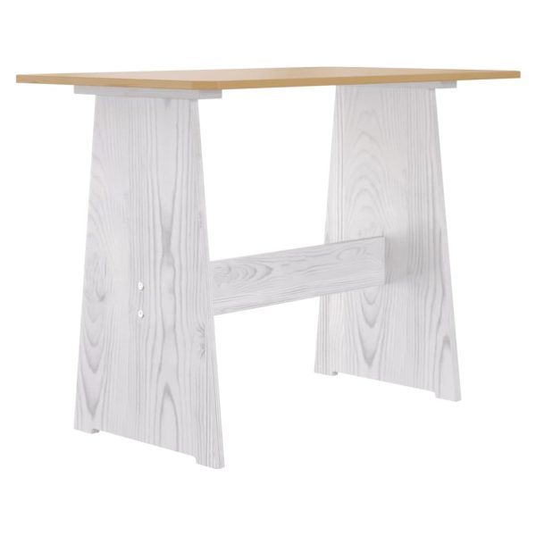 Dining Table with Bench REINE Honey Brown&White Solid Wood Pine - Image 5