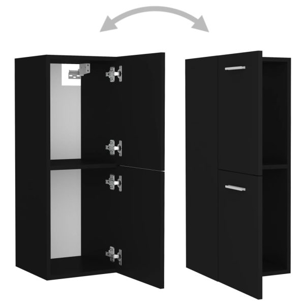 Bathroom Furniture Set Black Engineered Wood - Image 6