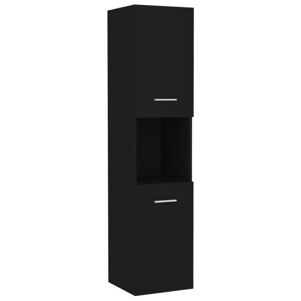 Bathroom Furniture Set Black Engineered Wood - Image 4