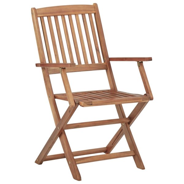 Folding Outdoor Chairs 4 pcs Solid Acacia Wood - Image 8