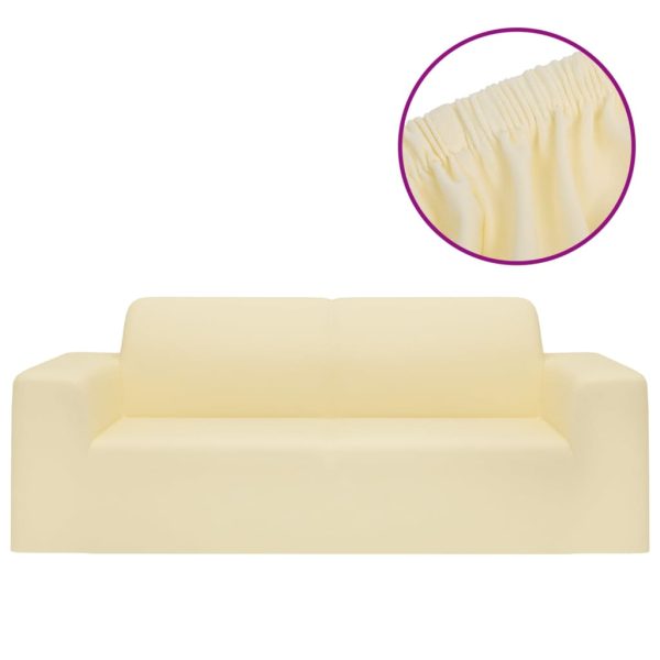 2-Seater Stretch Couch Slipcover Anthracite Polyester Jersey - Image 8