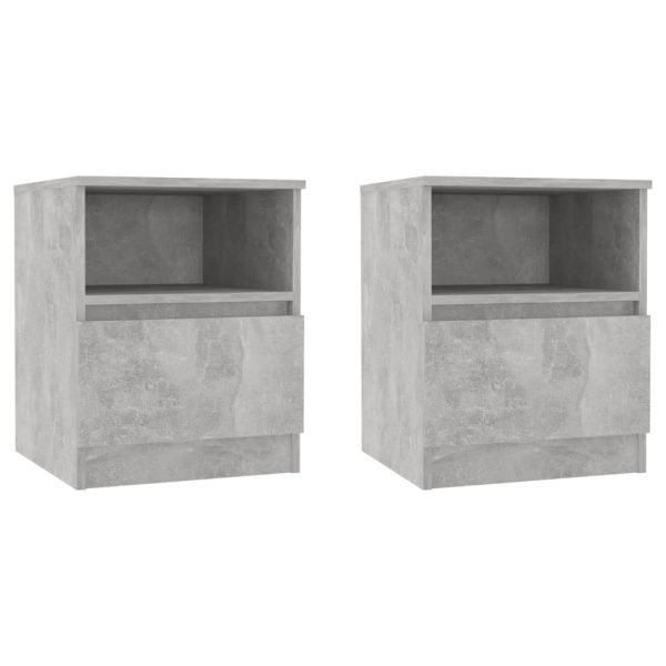 Bed Cabinets 2 pcs Concrete Grey 40x40x50 cm Engineered Wood - Image 2