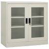 Office Cabinet Light Grey 90x40x90 cm Steel