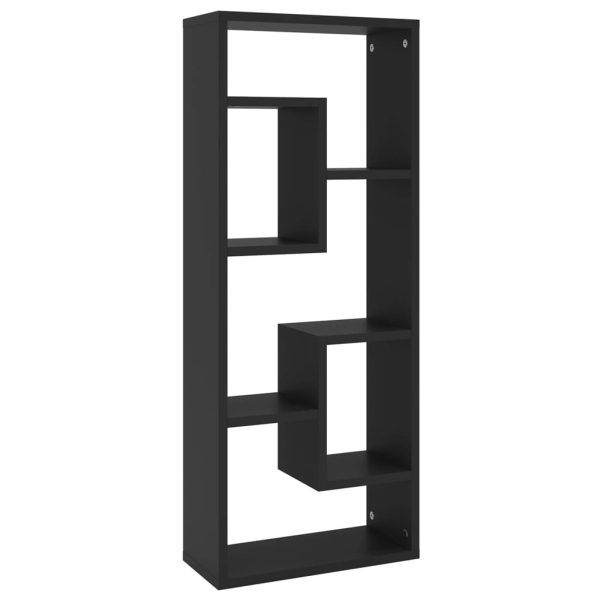 Wall Shelf Black 36x16x90 cm Engineered Wood - Image 2