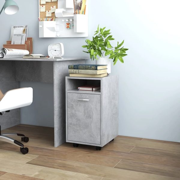 Side Cabinet with Wheels Black 33x38x60 cm Engineered Wood - Image 7