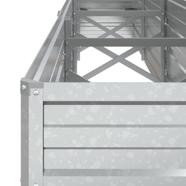 Garden Raised Bed 320x40x45 cm Galvanized Steel Silver - Image 6