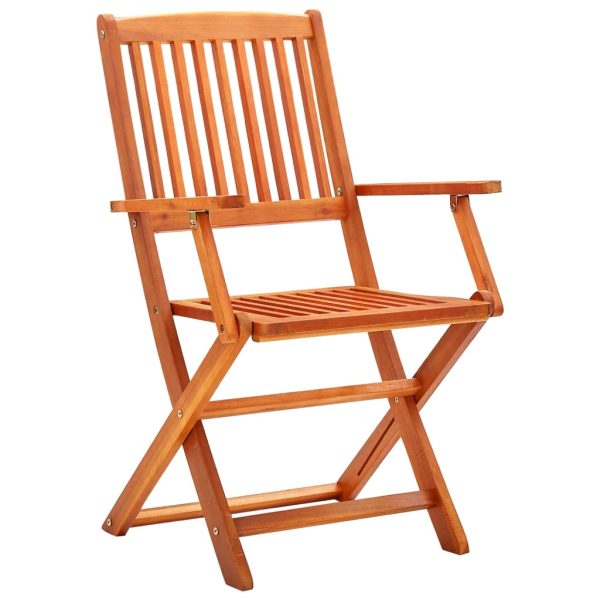 Folding Garden Chairs 8 pcs Solid Eucalyptus Wood - Image 2