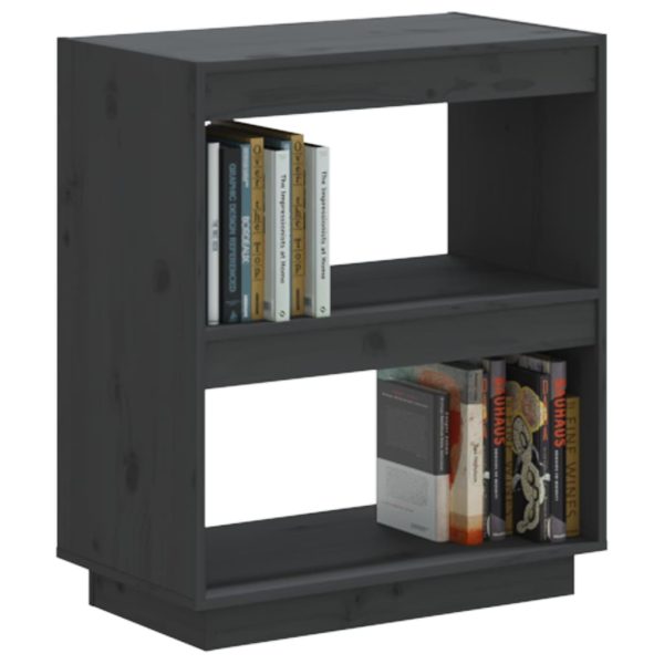 Book Cabinet Grey 60x35x71 cm Solid Wood Pine - Image 4