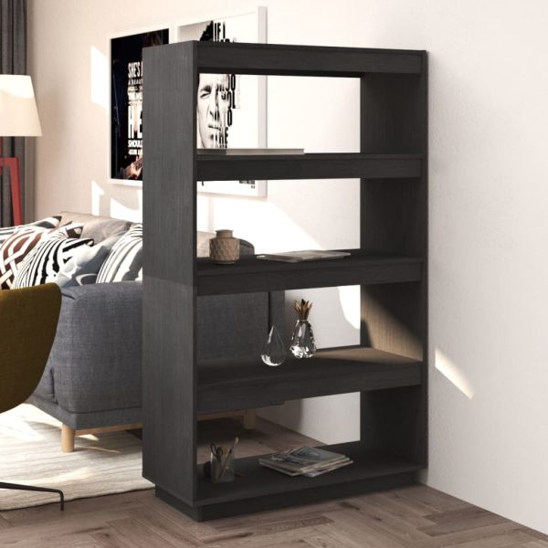 Book Cabinet Grey 60x35x71 cm Solid Wood Pine - Image 61