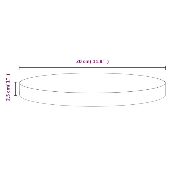 Table Top White Ã˜30x2.5 cm Solid Wood Pine - Image 6