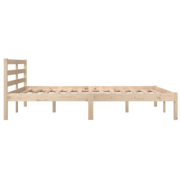 Bed Frame without Mattress Solid Wood Pine 140x190cm - Image 5