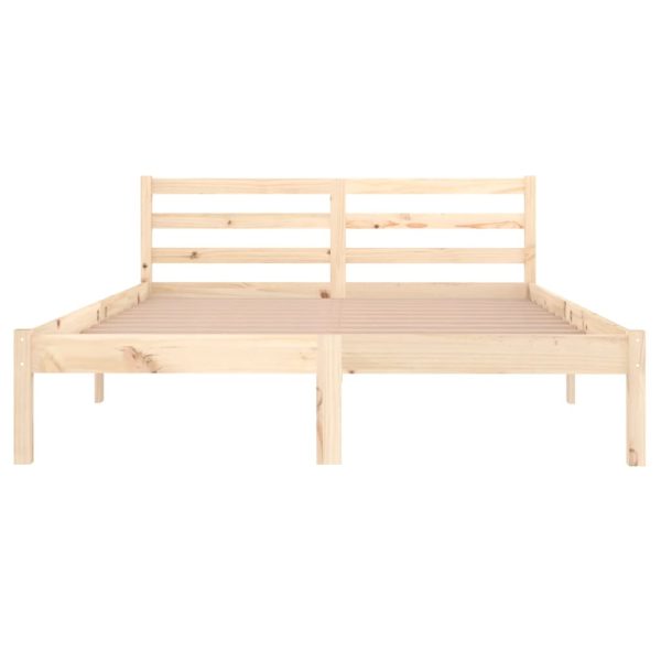 Bed Frame without Mattress Solid Wood Pine 140x200cm - Image 4
