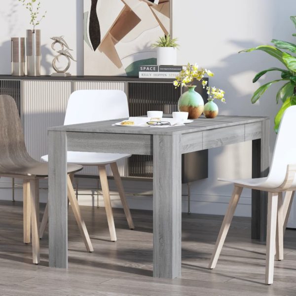 Dining Table Grey Sonoma 140x74.5x76 cm Engineered Wood - Image 5
