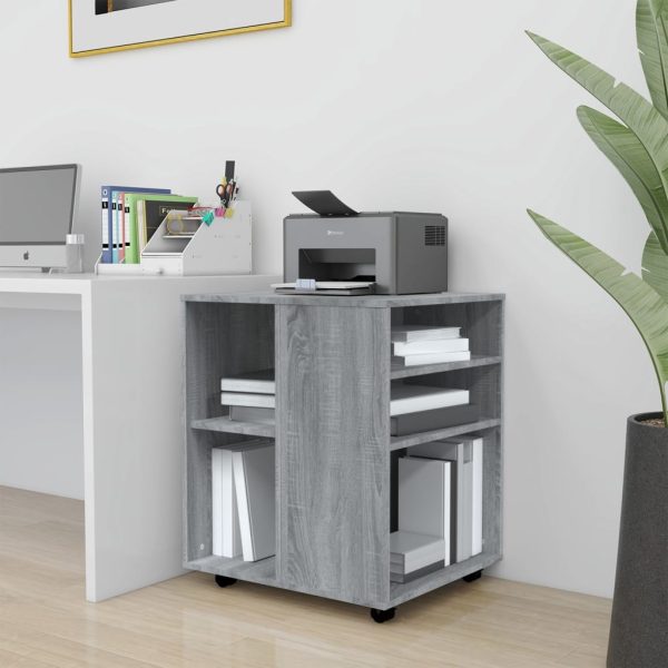 Rolling Cabinet Black 60x53x72 cm Engineered Wood - Image 7