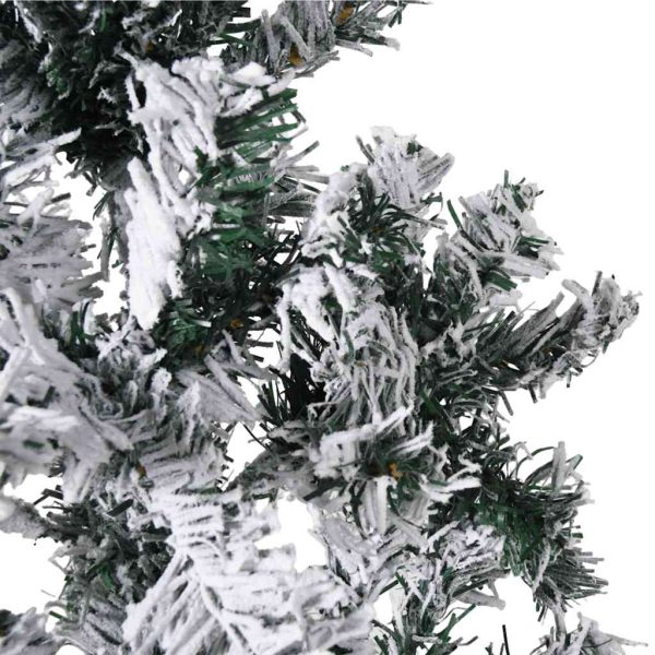Slim Artificial Half Christmas Tree with Flocked Snow 210 cm - Image 6