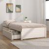 3103464 Bed Frame without Mattress with Drawers White 90x200 cm (814935+814985)