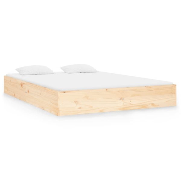 Bed Frame without Mattress Solid Wood 140x190 cm - Image 2