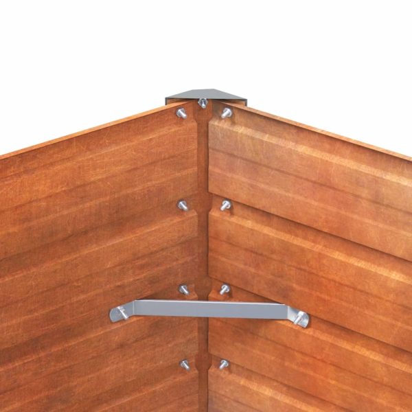 Garden Raised Bed Rusty 129x129x77 cm Corten Steel - Image 6