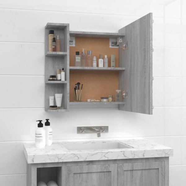 Mirror Cabinet with LED Brown Oak 70x16.5x60 cm - Image 11