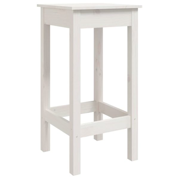 Bar Chairs 2 pcs White 40x40x78 cm Solid Wood Pine - Image 3
