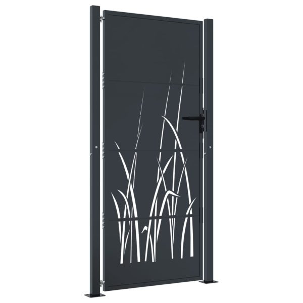 Garden Gate Anthracite 105x180 cm Steel Grass Design - Image 2