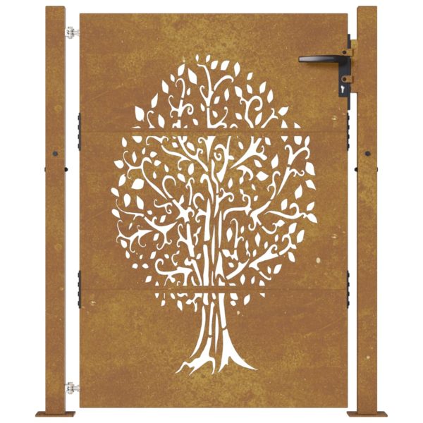 Garden Gate 105x155 cm Corten Steel Tree Design - Image 4