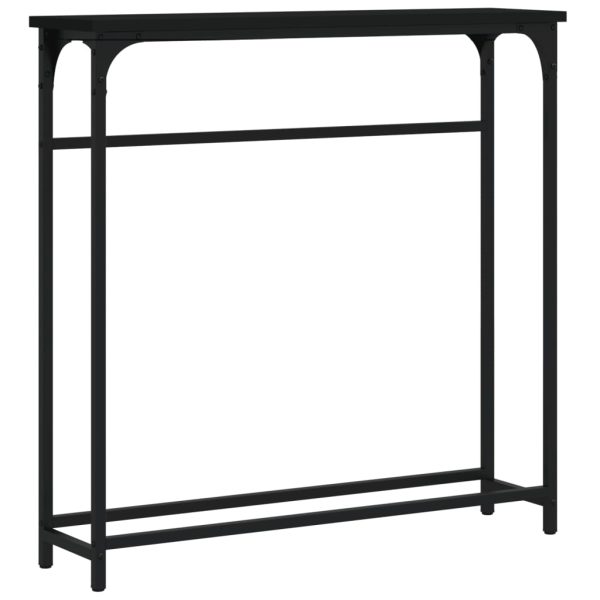 Console Table Black 75x19.5x75 cm Engineered Wood - Image 2