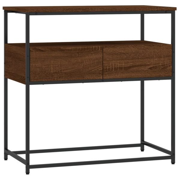 Console Table Brown Oak 75x40x75 cm Engineered Wood - Image 2