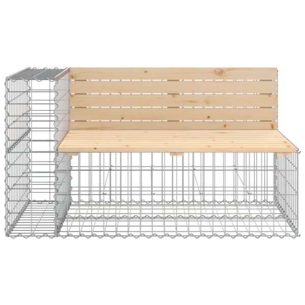 Garden Bench Gabion Design 122x71x65.5 cm Solid Wood Pine - Image 3