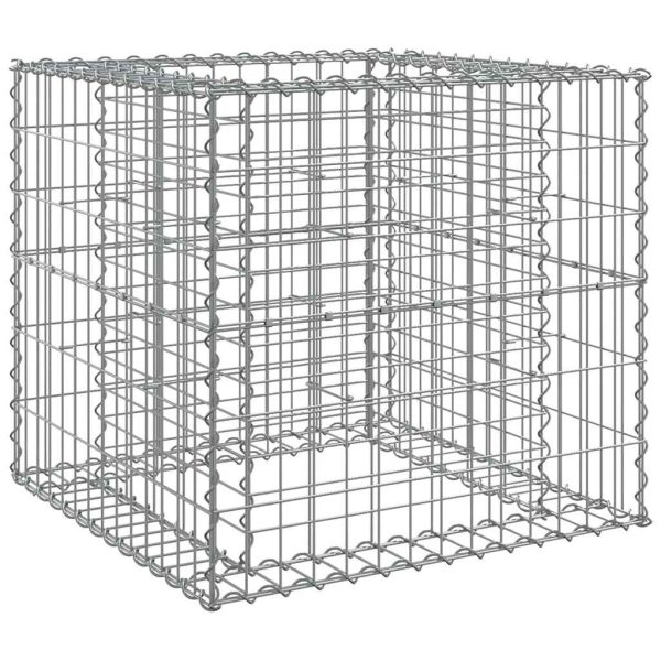 Gabion Basket Silver 70x70x65 cm Galvanised Iron - Image 2