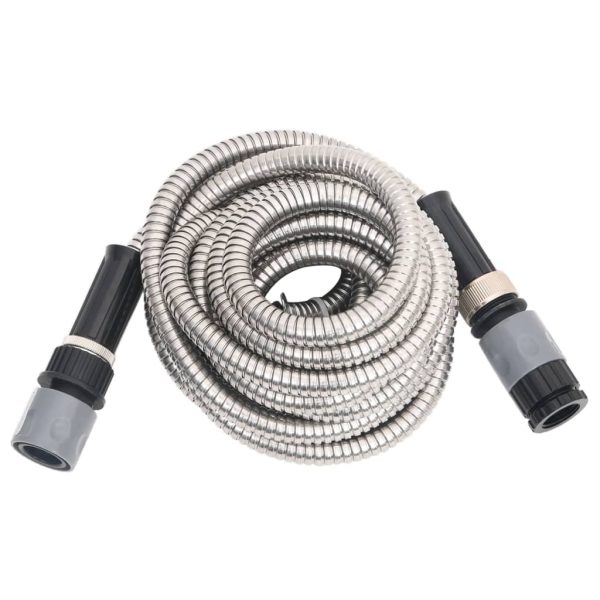 Garden Hose with Spray Nozzle Silver 0.6" 22.5 m Stainless Steel - Image 3