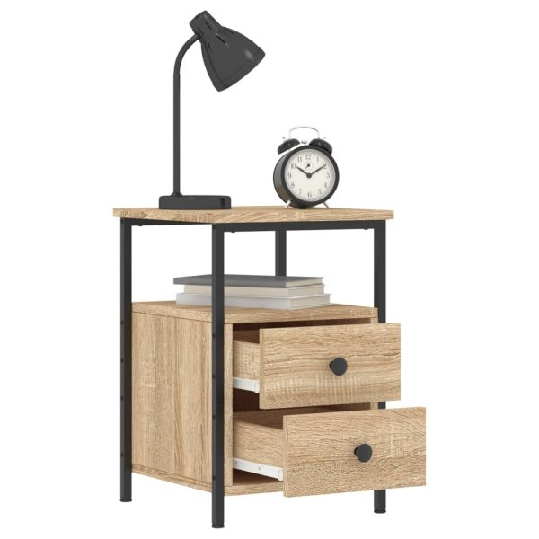 Bedside Cabinets 2 pcs Sonoma Oak 34x35.5x50 cm Engineered Wood - Image 4