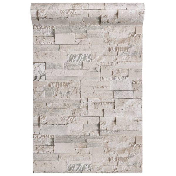 Wallpaper 3D Stone Look Grey and Beige 10x0.53 m Non-woven - Image 5