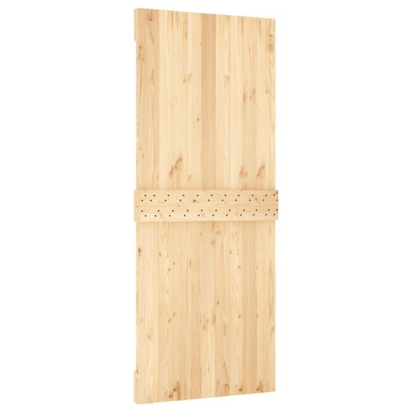 Sliding Door with Hardware Set 85x210 cm Solid Wood Pine - Image 5