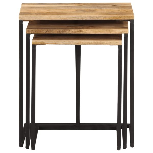 Nesting Tables 3 pcs Solid Wood Acacia - Image 4