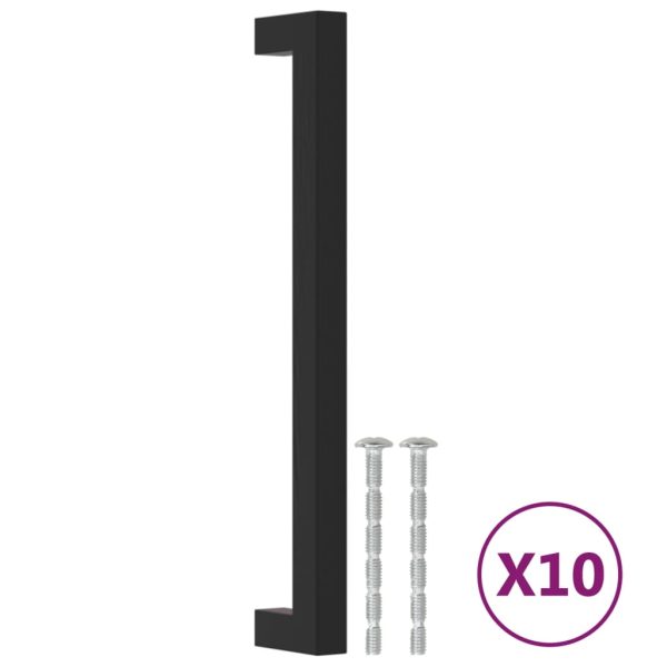 Cabinet Handles 10 pcs Black 160 mm Stainless Steel - Image 8