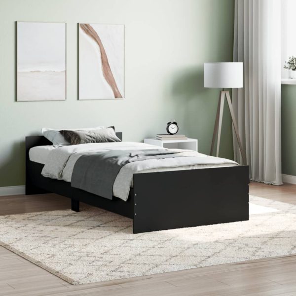 Bed Frame without Mattress Black 140x200 cm - Image 13