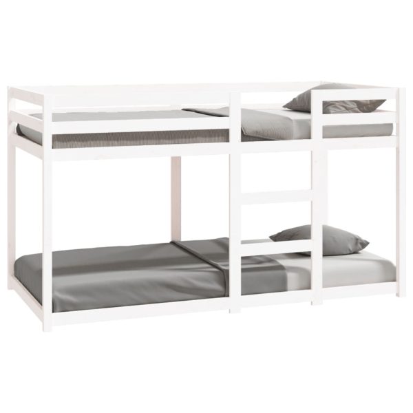 Bunk Bed without Mattress White 90x190 cm Single Solid Wood Pine - Image 2