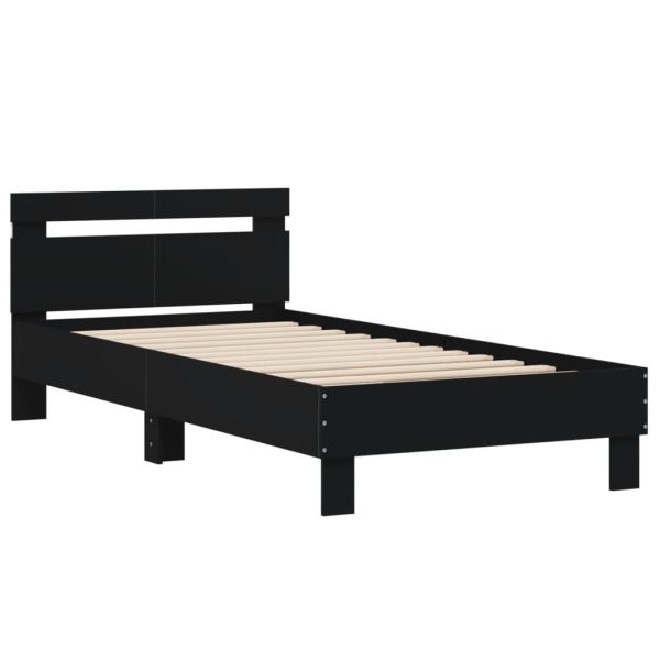 Bed Frame with LED without Mattress Black 160x200 cm - Image 18