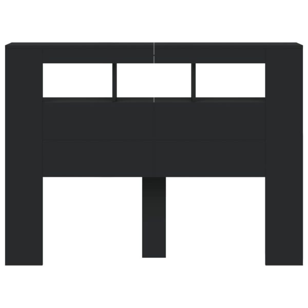 LED Headboard Black 140x18.5x103.5 cm Engineered Wood - Image 6