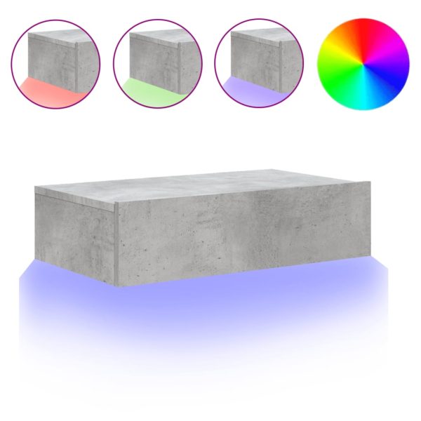 TV Cabinet with LED Lights Concrete Grey 60x35x15.5 cm - Image 2