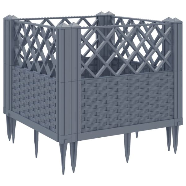 Garden Planter with Pegs Blue Grey 43.5x43.5x43.5 cm PP - Image 6